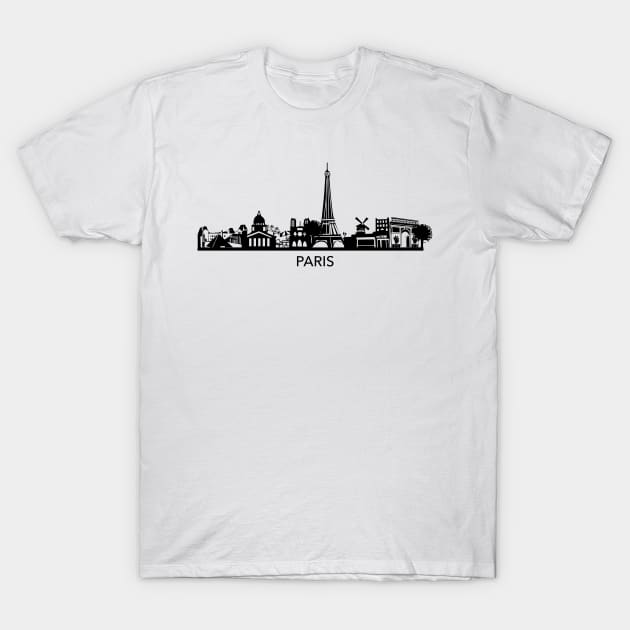 Paris Skyline T-Shirt by Elenia Design